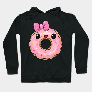 Cute pink donut with a bow Hoodie